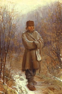 Ivan Kramskoi Painting - Meditador demócrata Ivan Kramskoi